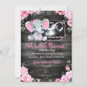 Echografie Pink Elephant Baby shower uitnodiging (Voorkant)