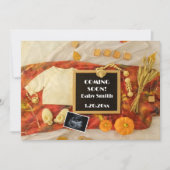 Echografie Pompoen Herfst Letter Board Zwangerscha Aankondiging (Voorkant)