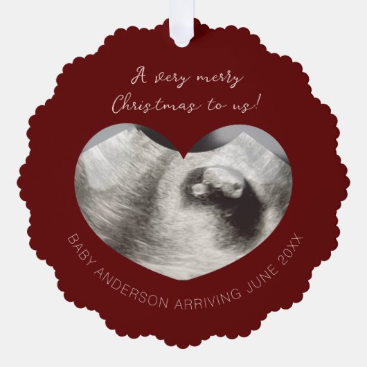 Echografie Sonogram Aankondiging Papier Ornament (Voorkant)