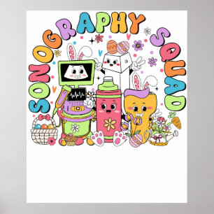 echografie team St. Patrick's Day, retro, vintage Poster