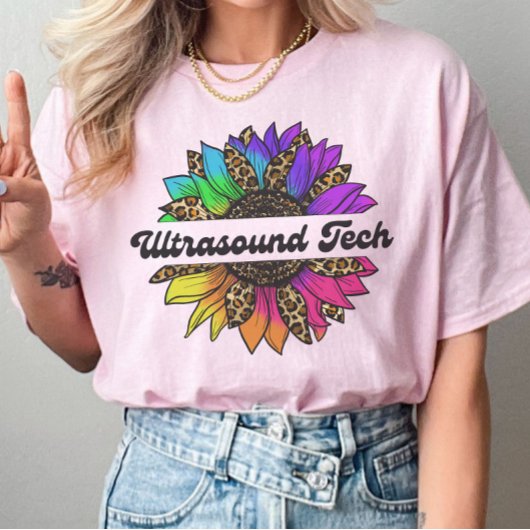 Echografie Tech Beroep Rainbow Zonnebloem T-shirt