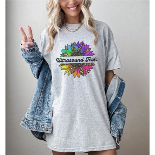 Echografie Tech Beroep Rainbow Zonnebloem T-shirt