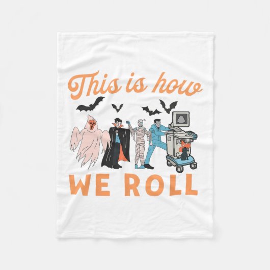 Echografie Tech Ghosts Vascular Tech Sonograaf H Fleece Deken (Voorkant)