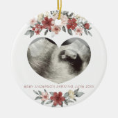 Echografie Zwangerschap Aankondiging Keepsake Hear Keramisch Ornament (Voorkant)