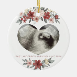 Echografie Zwangerschap Aankondiging Keepsake Hear Keramisch Ornament