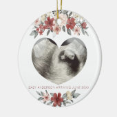 Echografie Zwangerschap Aankondiging Keepsake Hear Keramisch Ornament (Links)