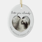 Echografie Zwangerschap Aankondiging Keepsake Hear Keramisch Ornament (Rechts)