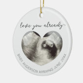 Echografie Zwangerschap Aankondiging Keepsake Hear Keramisch Ornament (Links)