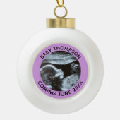 Echografie Zwangerschap Geslacht Reveal Sonogram Keramische Bal Ornament (Voorkant)