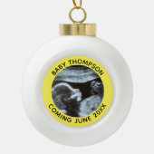 Echografie Zwangerschap Geslacht Reveal Sonogram Keramische Bal Ornament (Voorkant)