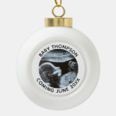 Echografie Zwangerschap Geslacht Reveal Sonogram Keramische Bal Ornament (Voorkant)