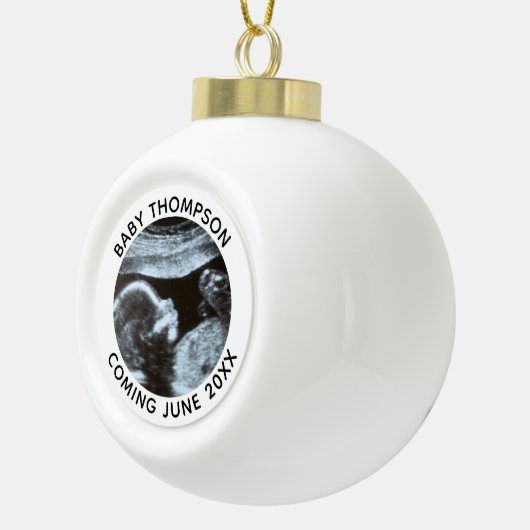 Echografie Zwangerschap Geslacht Reveal Sonogram Keramische Bal Ornament (Rechts)