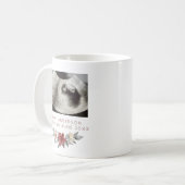 Echografie Zwangerschap onthullen Floral aankondig Koffiemok (Voorkant links)