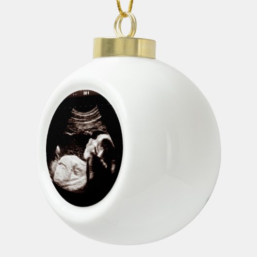 Echografie zwangerschapsaankondiging keramische bal ornament (Rechts)