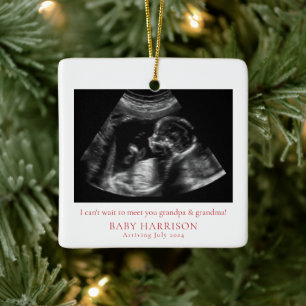 Echografie zwangerschapsaankondiging nieuwe grooto keramisch ornament