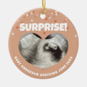 Echografie Zwangerschapsaankondiging Verrassingsha Keramisch Ornament (Voorkant)