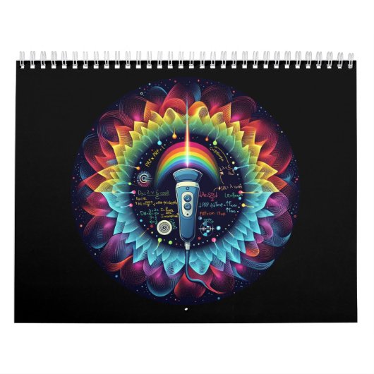 echografisch-kleurige ultrasone golven-fysica kalender (Hoes)