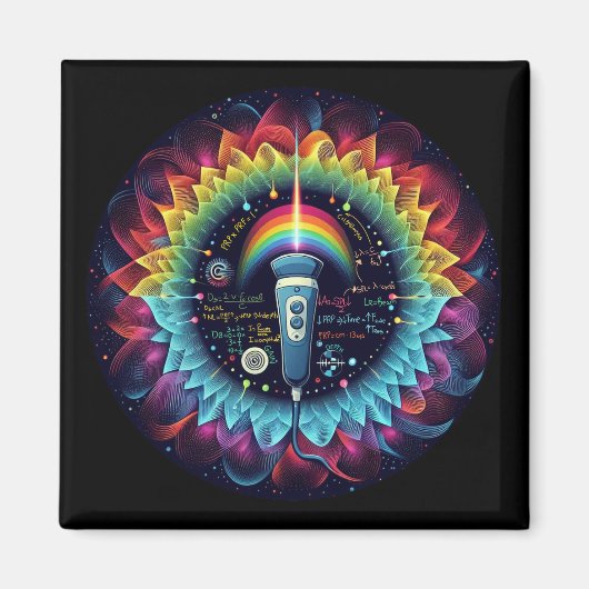 echografisch-kleurige ultrasone golven-fysica magneet (Voorkant)