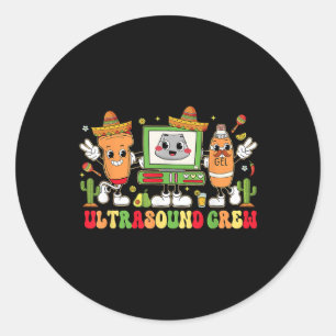 Echografisch personeel Cinco de Mayo Fiesta Sonogr Ronde Sticker