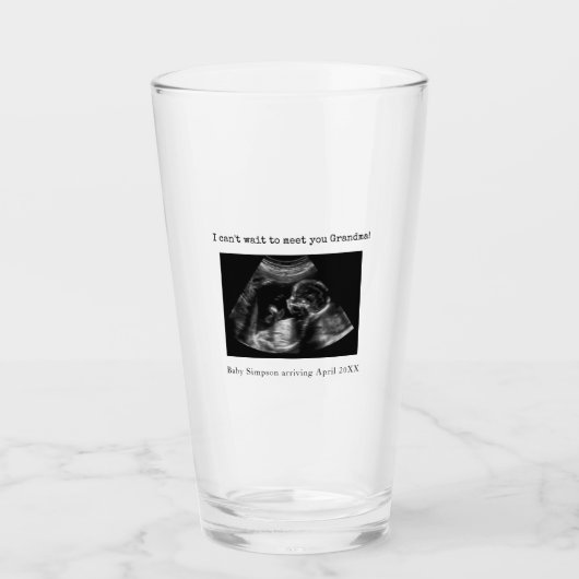 Echografische foto zwangerschapsaankondiging oma glas (Voorkant)
