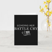 Echoing Her Battle Cry Usa Flag Christian Kaart (Gele Bloem)