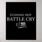 Echoing Her Battle Cry Usa Flag Christian  Poster (Voorkant)