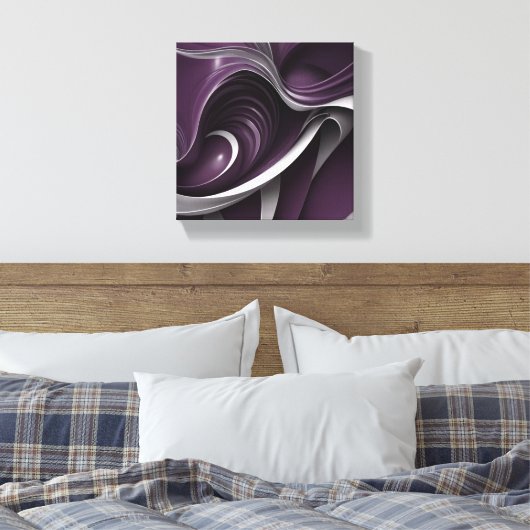 Échos de Prune et Argent Canvas Afdruk (Insitu (Slaapkamer))