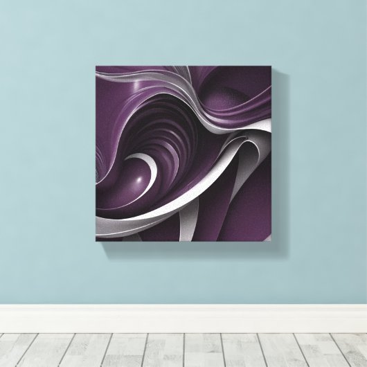 Échos de Prune et Argent Canvas Afdruk (Insitu (Houten vloer))