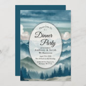 Echo's door de nevelige dennenbomen Thuindinerpart Kaart (Voorkant / Achterkant)