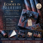 Echo's in Blauwvuur Inpakpapier Vel