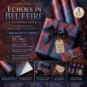 Echo's in Blauwvuur Inpakpapier Vel