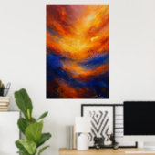 Echo's Onder Vlam Abstract Poster (Thuiskantoor)