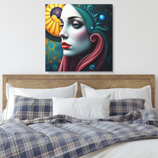Echo's van de kosmos canvas afdruk (Insitu (Slaapkamer))
