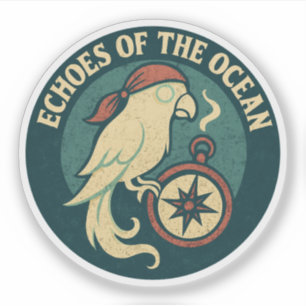 Echo's Van De Oceaan Piraat Papegaai Sticker