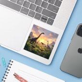 Echo's van de Oude Wereld - Vierkante Vinyl Sticker (Laptop met iPhone)