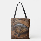 Echo's van de rivier: Murray Cod houtprint, Tote Bag (Achterkant)