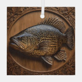 Echo's van de rivier: Murray Cod Wood Print, Glas Ornament (Achterkant)