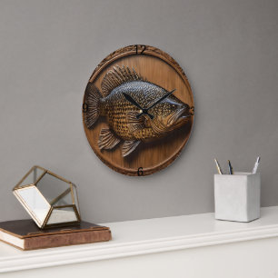 Echo's van de rivier: Murray Cod Wood Print, Grote Klok