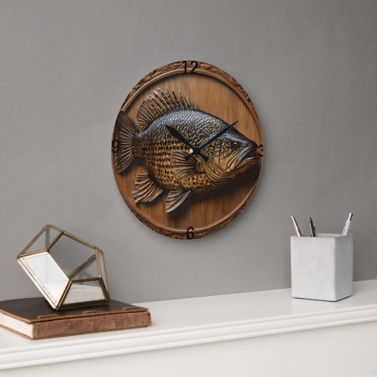 Echo's van de rivier: Murray Cod Wood Print, Grote Klok (Kantoor)