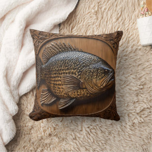 Echo's van de rivier: Murray Cod Wood Print, Kussen