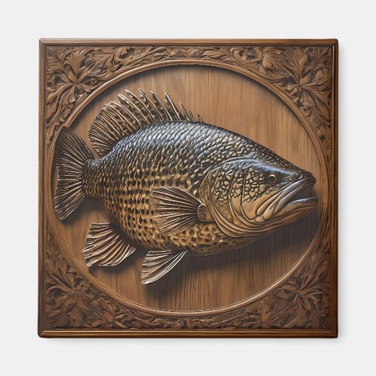 Echo's van de rivier: Murray Cod Wood Print, Magneet (Voorkant)