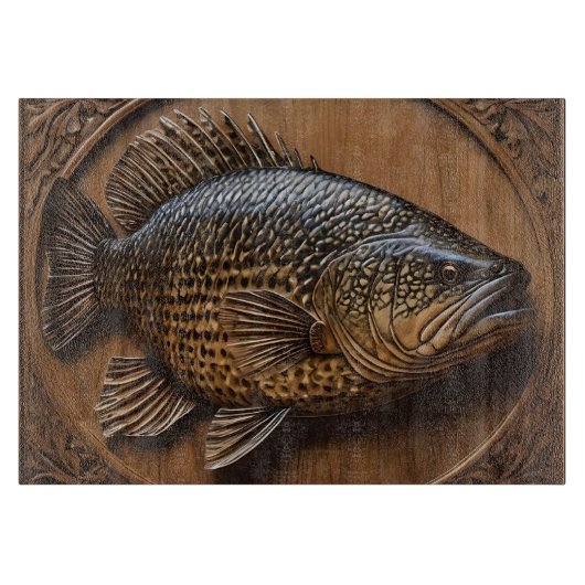 Echo's van de rivier: Murray Cod Wood Print, Snijplank (Voorkant)