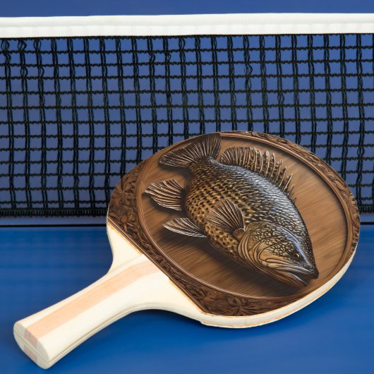 Echo's van de rivier: Murray Cod Wood Print, Tafeltennisbatje (Insitu)