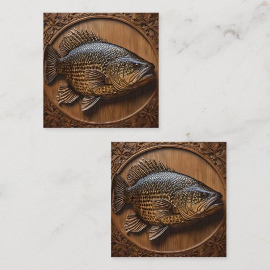 Echo's van de rivier: Murray Cod Wood Print, Vierkante Visitekaartje (Voorkant / Achterkant)