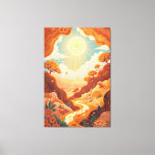 Echos van de Zon – Dromerig Gouden Landschap Canvas Afdruk (Voorkant)