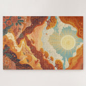 Echo's van de Zon – Dromerig Gouden Landschap Puzz Legpuzzel (Horizontaal)