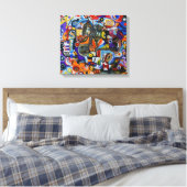 Echo's van een gezicht canvas afdruk (Insitu (Slaapkamer))