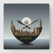 Echo's van ethiek: de omgekeerde reflectie vierkante klok (Voorkant)