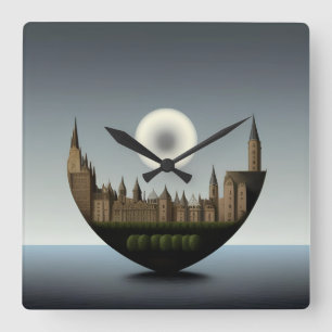 Echo's van ethiek: de omgekeerde reflectie vierkante klok