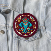 Echo's van Ganesha, Diwali Ronde Button 4,0 Cm (In situ)